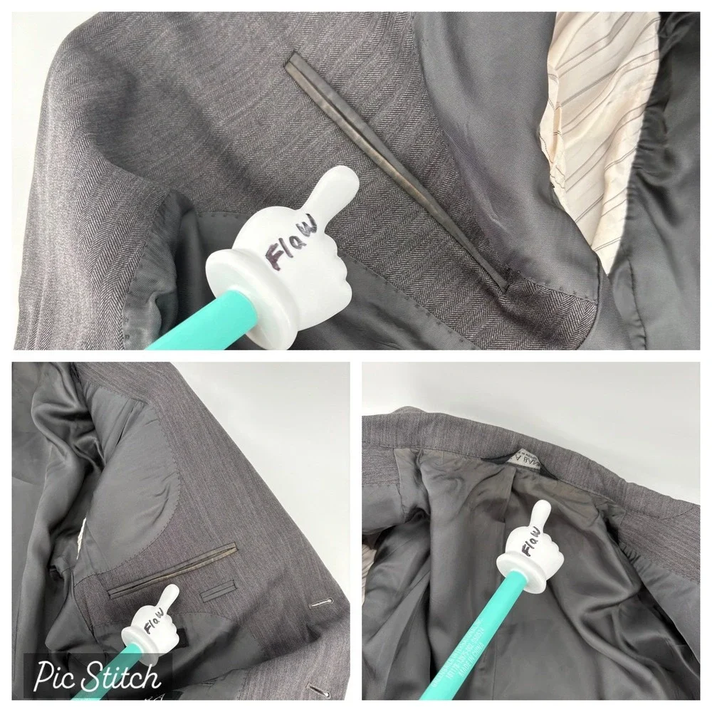 Jos A‎ Bank Signature Collection Men's Gray 100% Wool Tailored Fit Blazer 42R